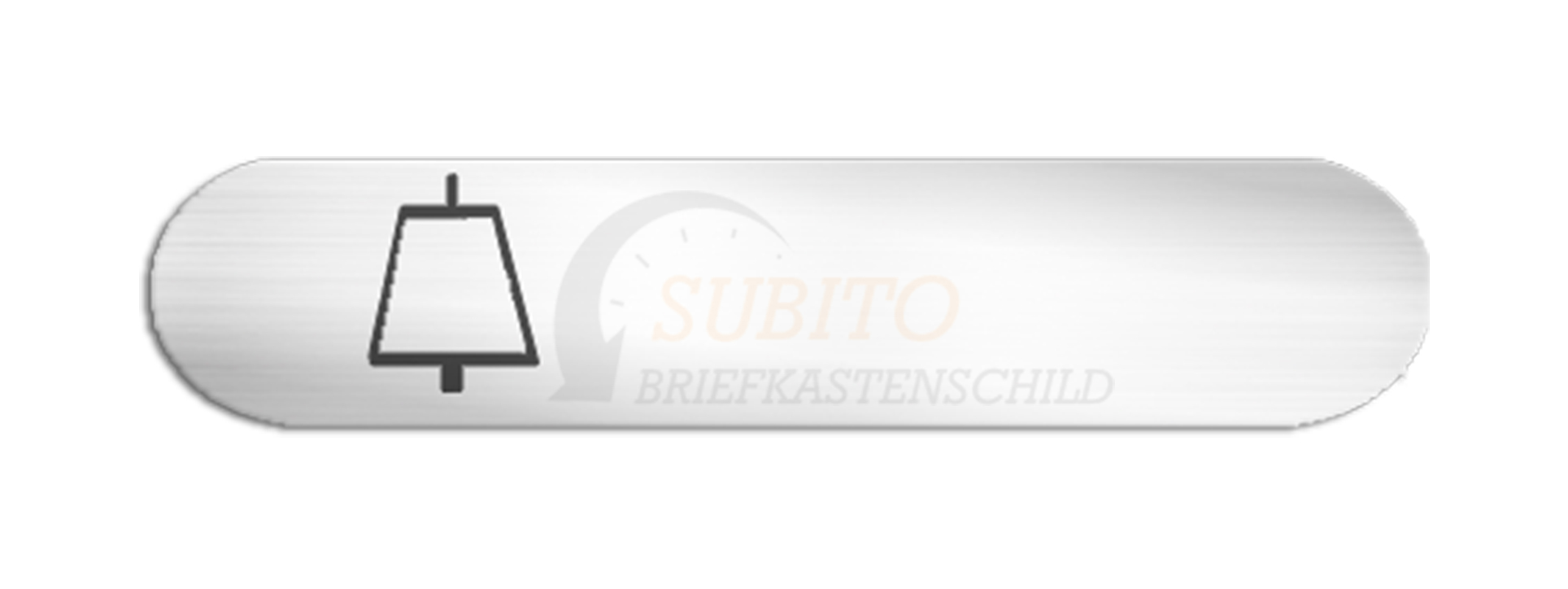 Klingelschild Gfeller 55 x 11,5 Kunststoff weiss mit Klingel selbstklebend